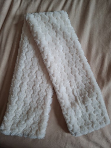 Winter scarf soft cream faux - soft,