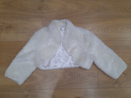 Faux fur cream shrug - faux,