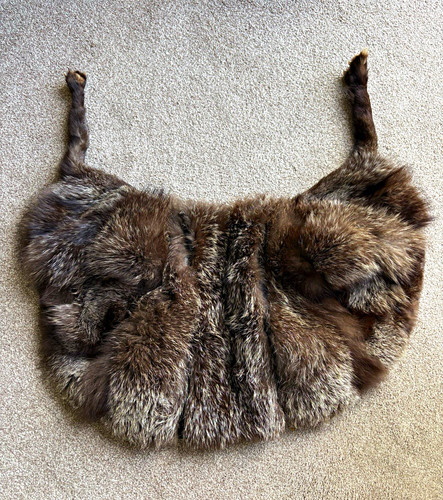 Women brown fur wrap - brown,
