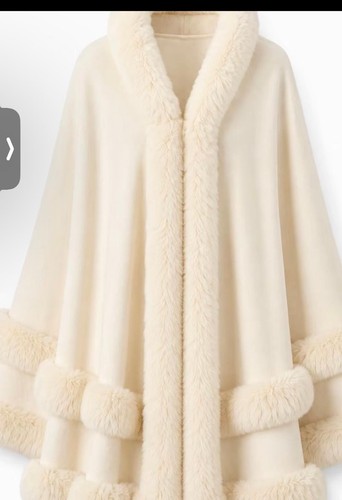 Women faux fur hooded cape - women’s,