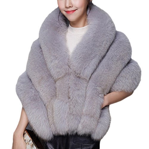 Women ladies faux fur shawl - ladies,