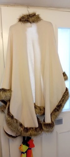 Cream cape with - cream, trim