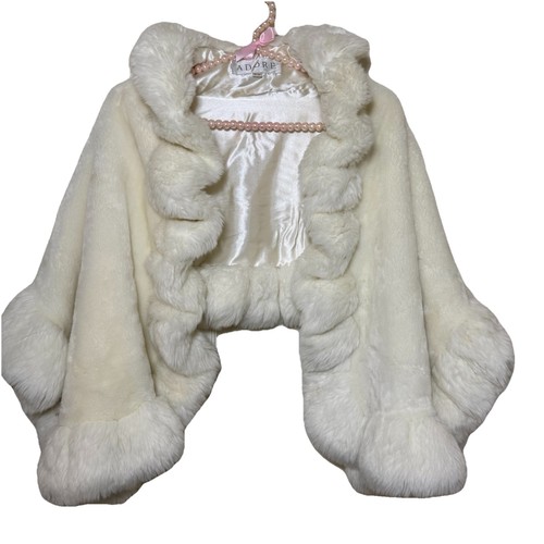 Adore faux fur ruffle white - adore,