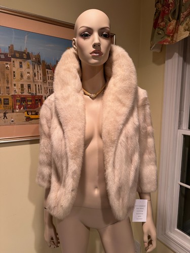 Cream blonde mink real - blonde, fur