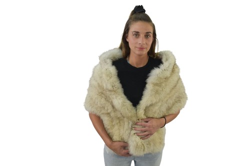 Fox fur stole natural - stole,