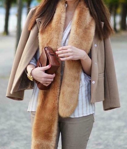 Zara fur stole long - fur,