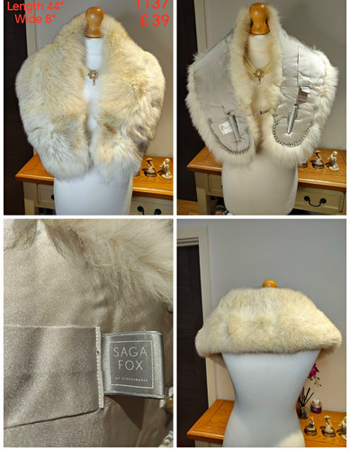 Saga fox ivory fur - ivory, stole