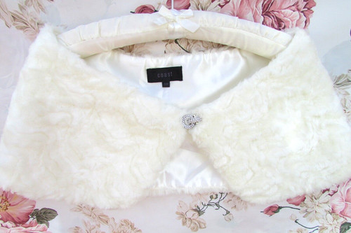 Ivory bridal textured - ivory, fur
