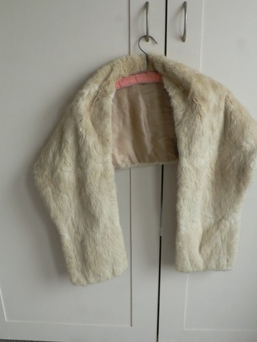 Vintage white fur wrap - fur,