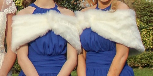 Arctic faux fur bridal wraps - bridal, /