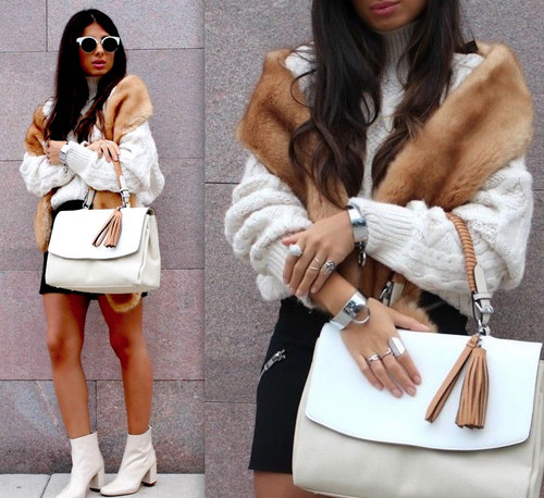 Zara fur stole long - long, soft