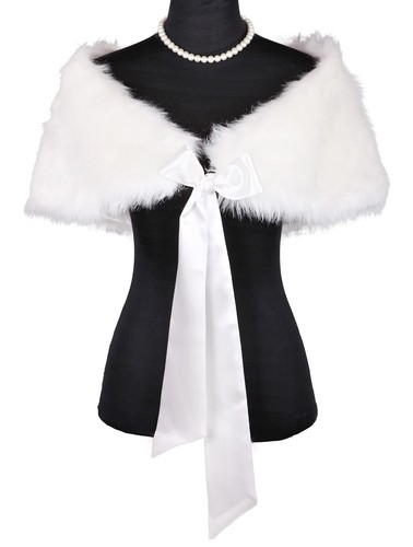 Ivory faux fur - ivory, bridal