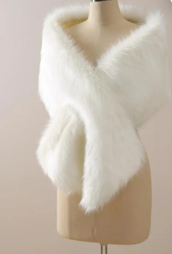 Luxury white faux fur - faux, shawl