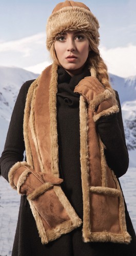 Sheepskin fur scarf - sheepskin,