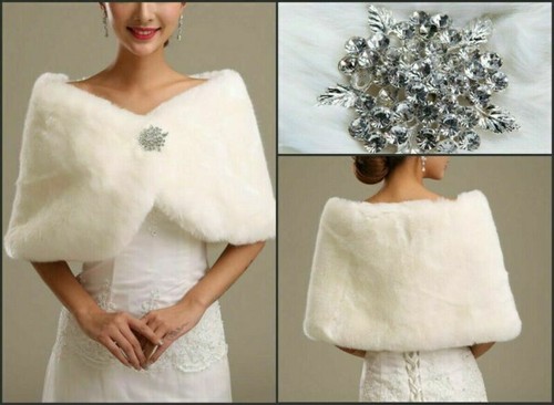 Women ivory faux fur cape - ivory,