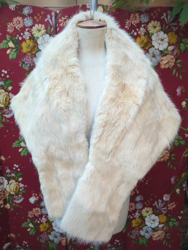 Vintage ivory cream real fur - ivory,
