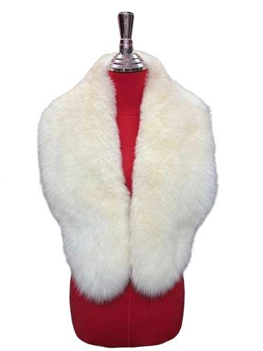 Real silver fox fur collar - silver,