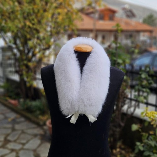 Genuine white fox - genuine, fur